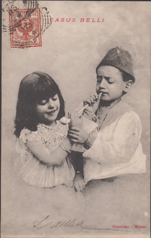 Serie completa di 5 cartoline litigio tra bambini per una …