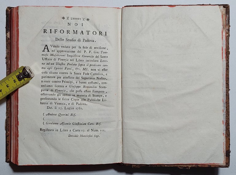 Settecentina Del leggere libri di metafisica + altre 2 opere …