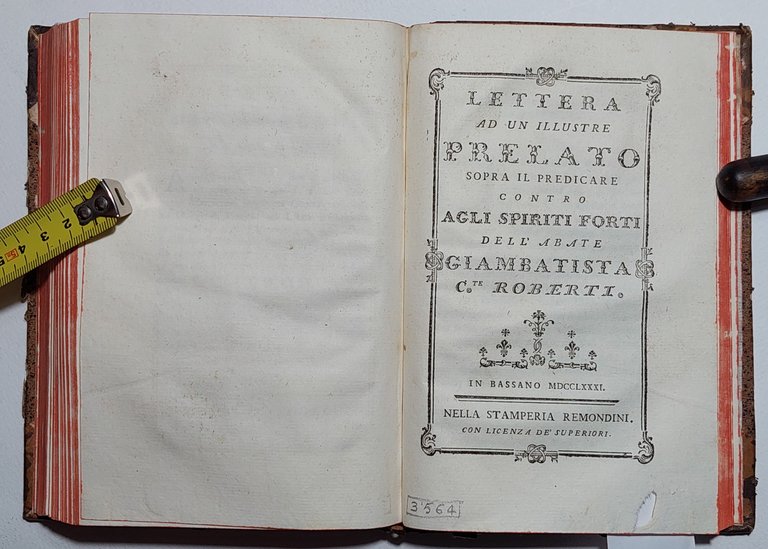 Settecentina Del leggere libri di metafisica + altre 2 opere …