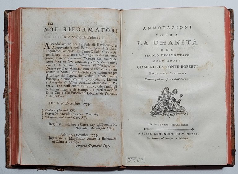 Settecentina Del leggere libri di metafisica + altre 2 opere …