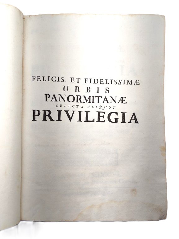 Settecentina Palermo 1706 Privilegi e Storia della Città M. De …