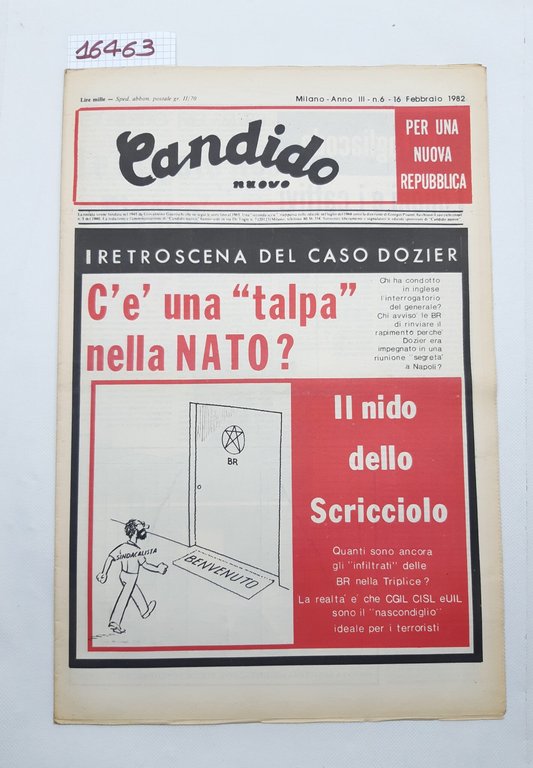 Settimanale Nuovo Candido per una nuova Repubblica il numero 6 …
