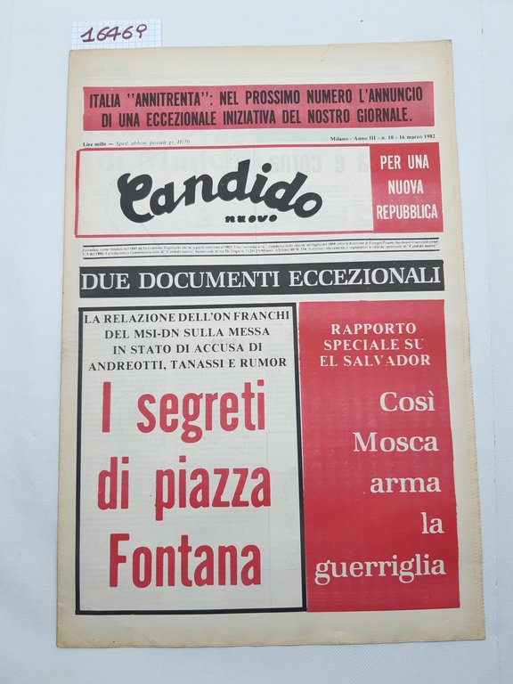 Settimanale Nuovo Candido per una nuova Repubblica numero 10 16 …