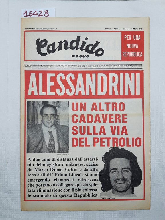 Settimanale Nuovo Candido per una nuova Repubblica numero 12 26 …