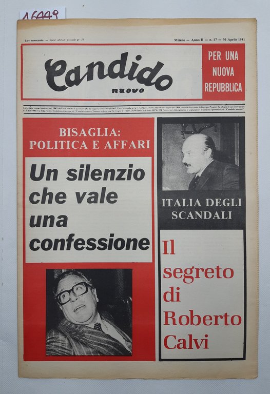 Settimanale Nuovo Candido per una nuova Repubblica numero 17 30 …