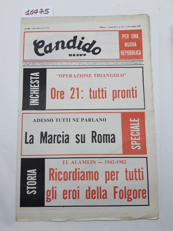 Settimanale Nuovo Candido per una nuova Repubblica numero 32 4 …