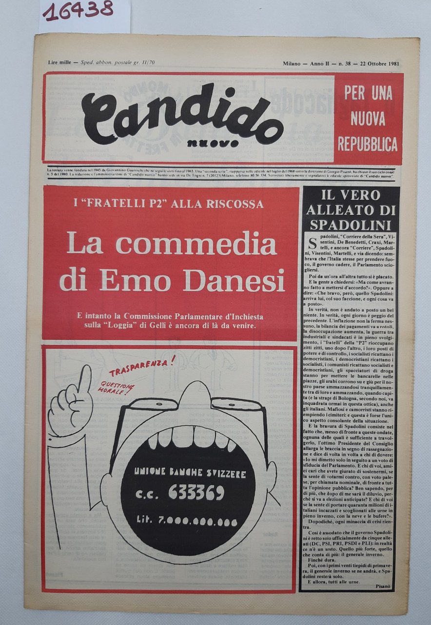 Settimanale Nuovo Candido per una nuova Repubblica numero 38 22 …