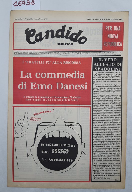 Settimanale Nuovo Candido per una nuova Repubblica numero 38 22 …