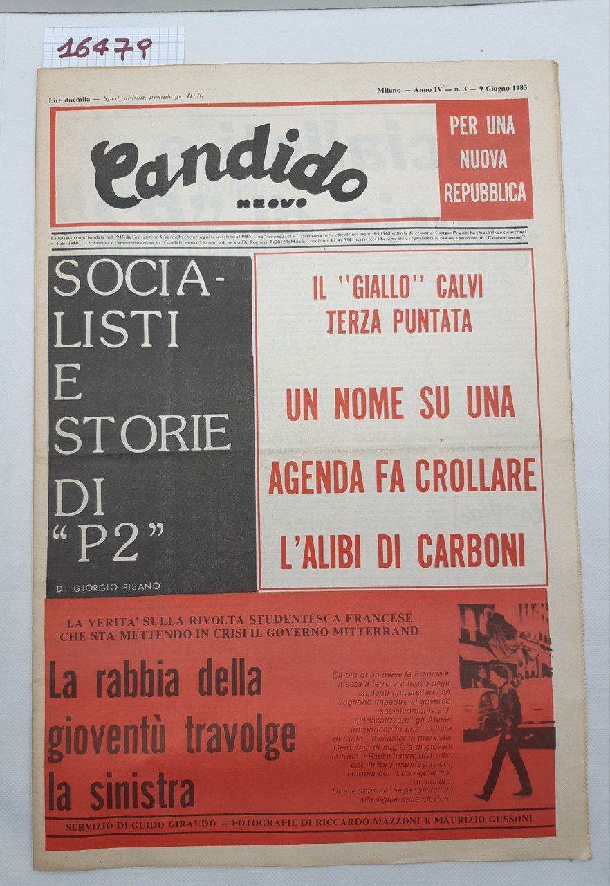 Settimanale Nuovo Candido per una nuova Repubblica numero 39 giugno …