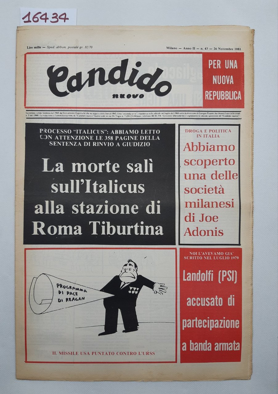 Settimanale Nuovo candido per una nuova Repubblica numero 43 26 …