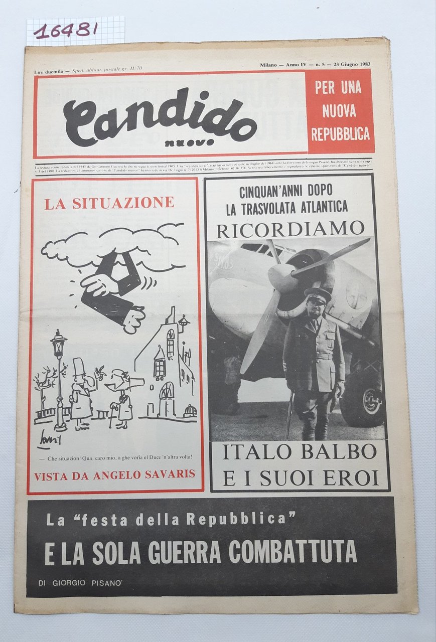 Settimanale Nuovo Candido per una nuova Repubblica numero 5 23 …