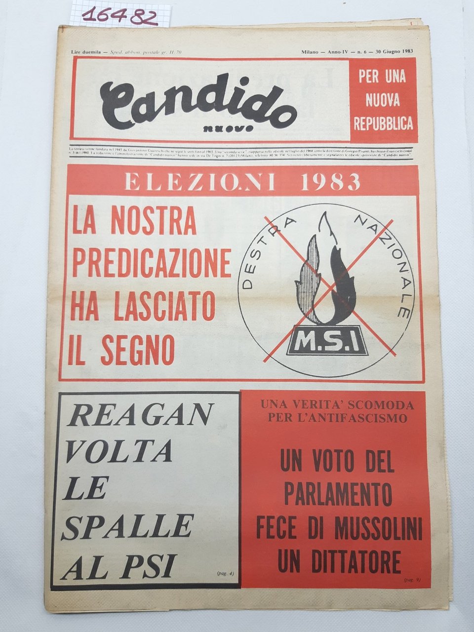 Settimanale Nuovo Candido per una nuova Repubblica numero 6 30 …