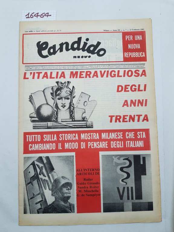 Settimanale Nuovo Candido per una nuova Repubblica numero 7 23 …