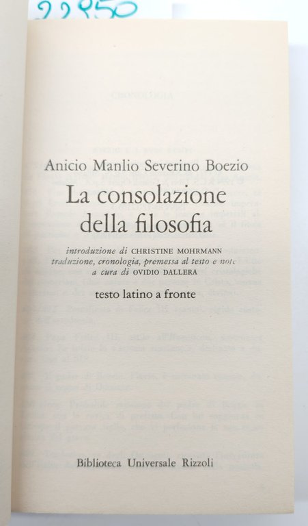 Severino Boezio La consolazione della filosofia BUR Rizzoli 10° edizione … | Immagine Gallery 2