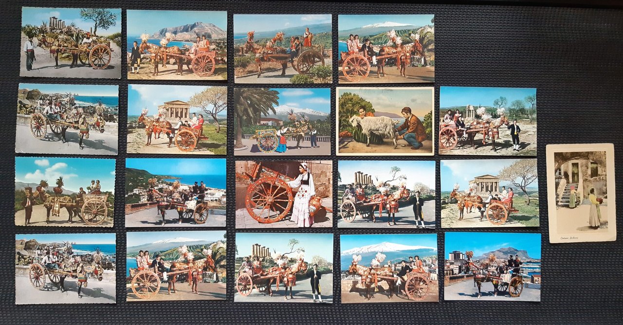 Sicilia Lotto 20 cartoline vg e nvg carro siciliano costumi