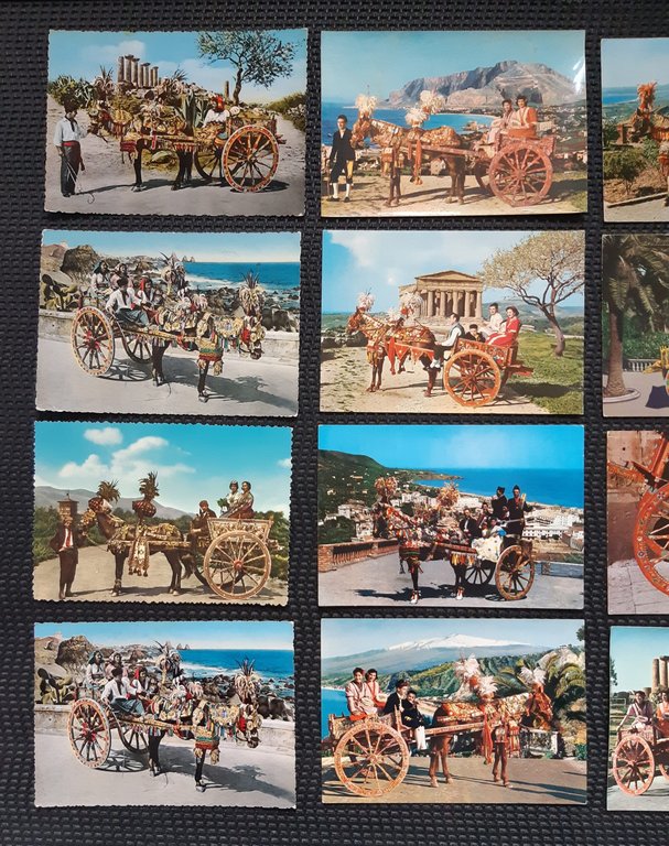 Sicilia Lotto 20 cartoline vg e nvg carro siciliano costumi