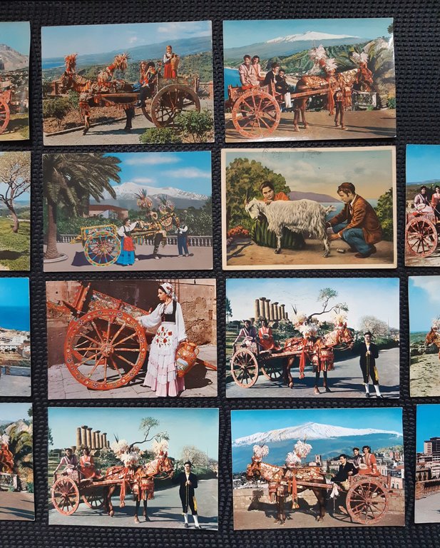 Sicilia Lotto 20 cartoline vg e nvg carro siciliano costumi