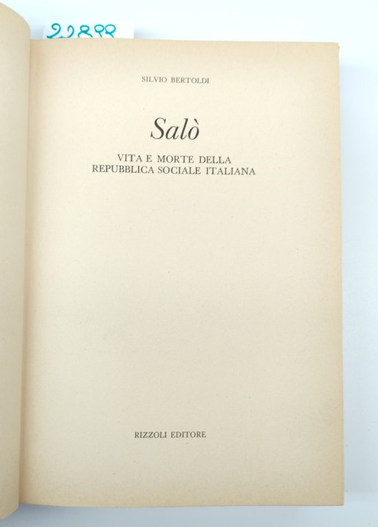 Silvio Bertoldi Salò Rizzoli 1° ed. del 1976 | Immagine Gallery 3