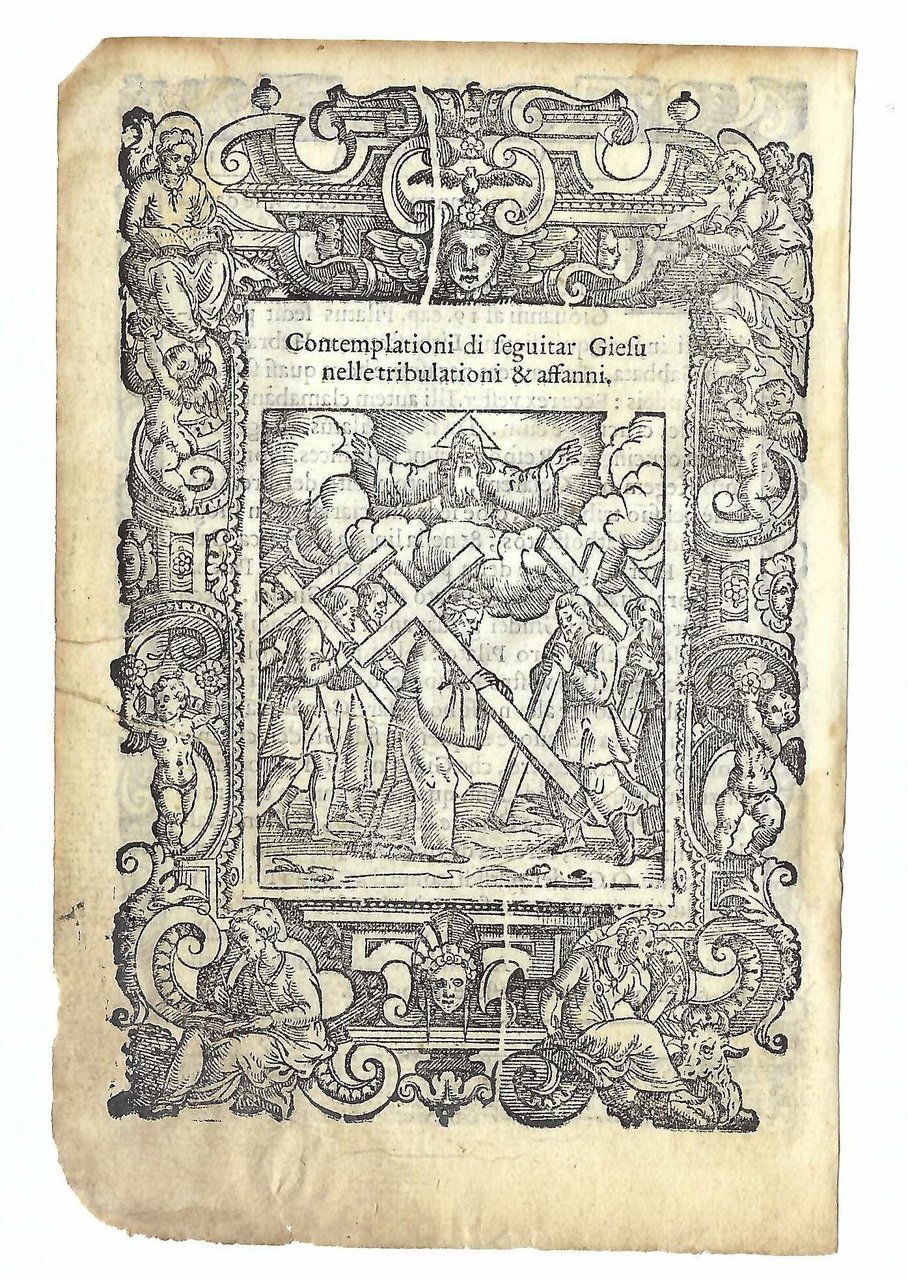 Stampa old print Contemplazione di seguir Gesù nelle tribolazioni e …