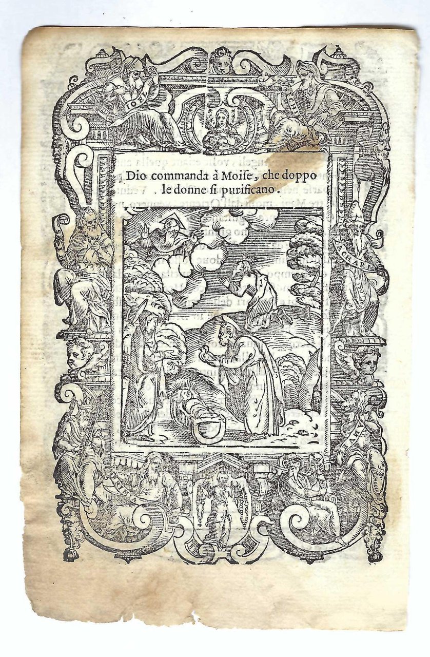 Stampa old print Dio comanda a Mosè la purificazione delle …