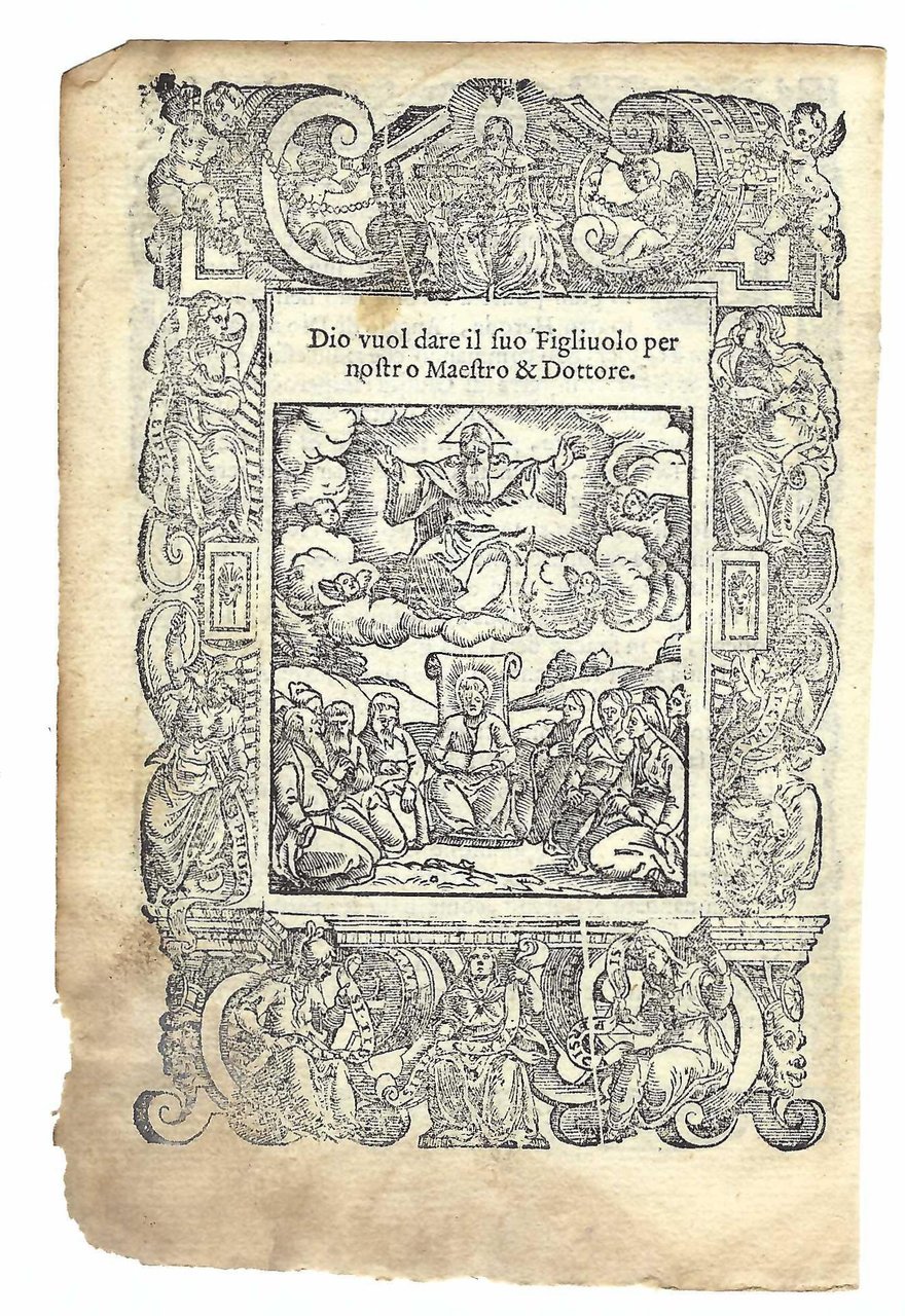 Stampa old print Dio dona suo figlio all'umanità A. Da …