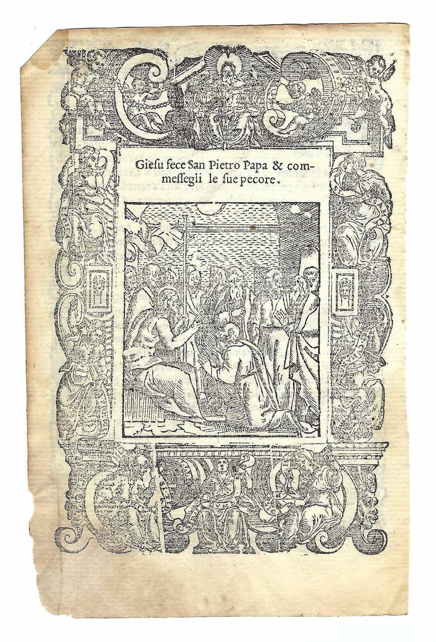 Stampa old print Gesù fece San Pietro Papa A. Da …