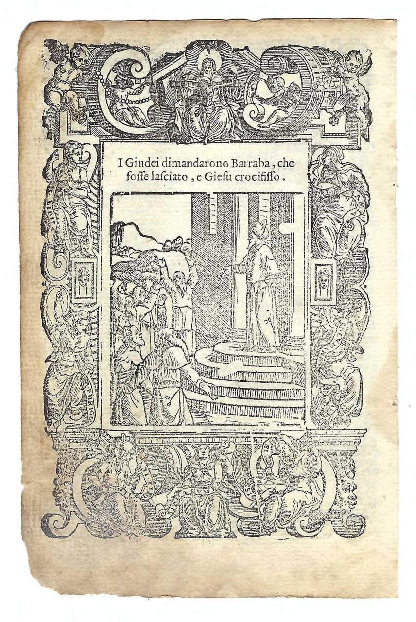 Stampa old print I giudei vollero libero Barabba e Gesù …