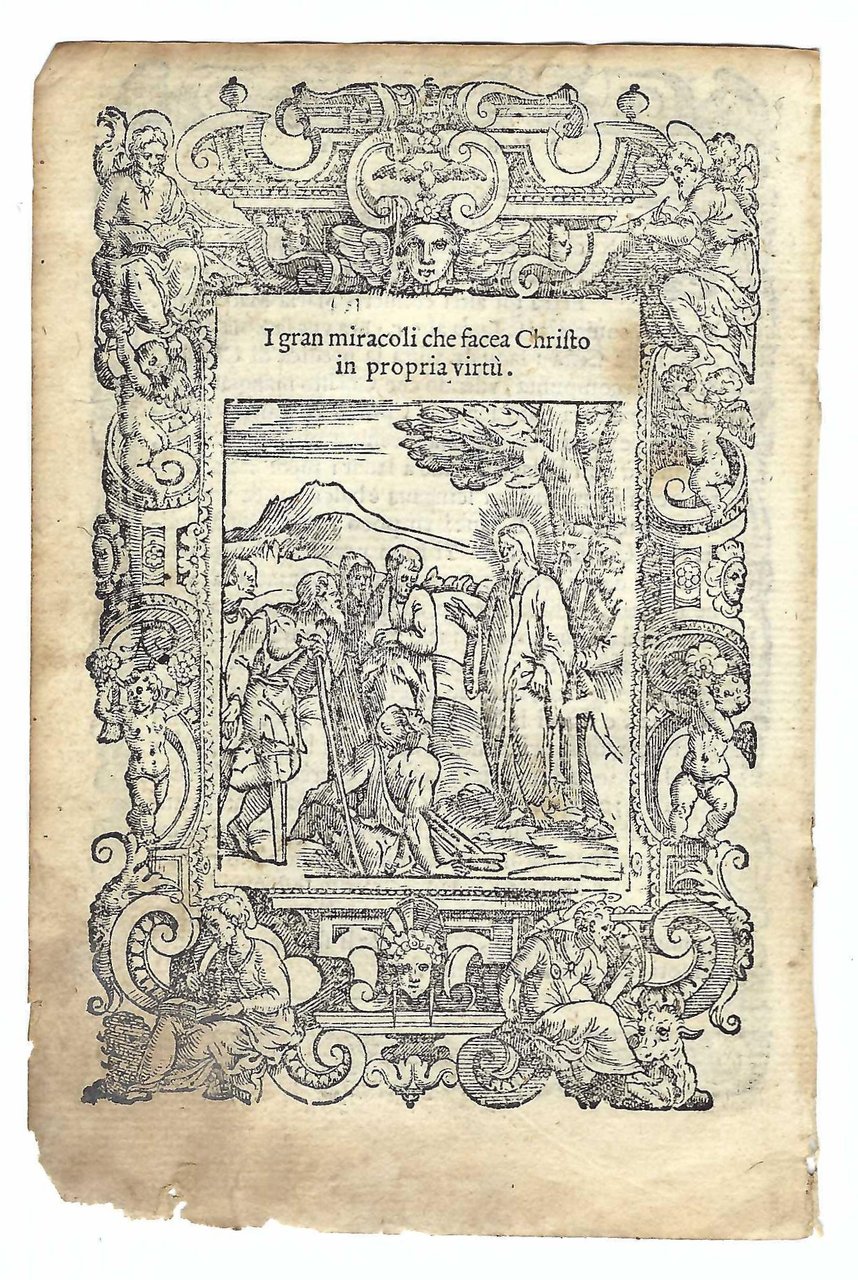 Stampa old print I miracoli di Gesù A. Da Castello …