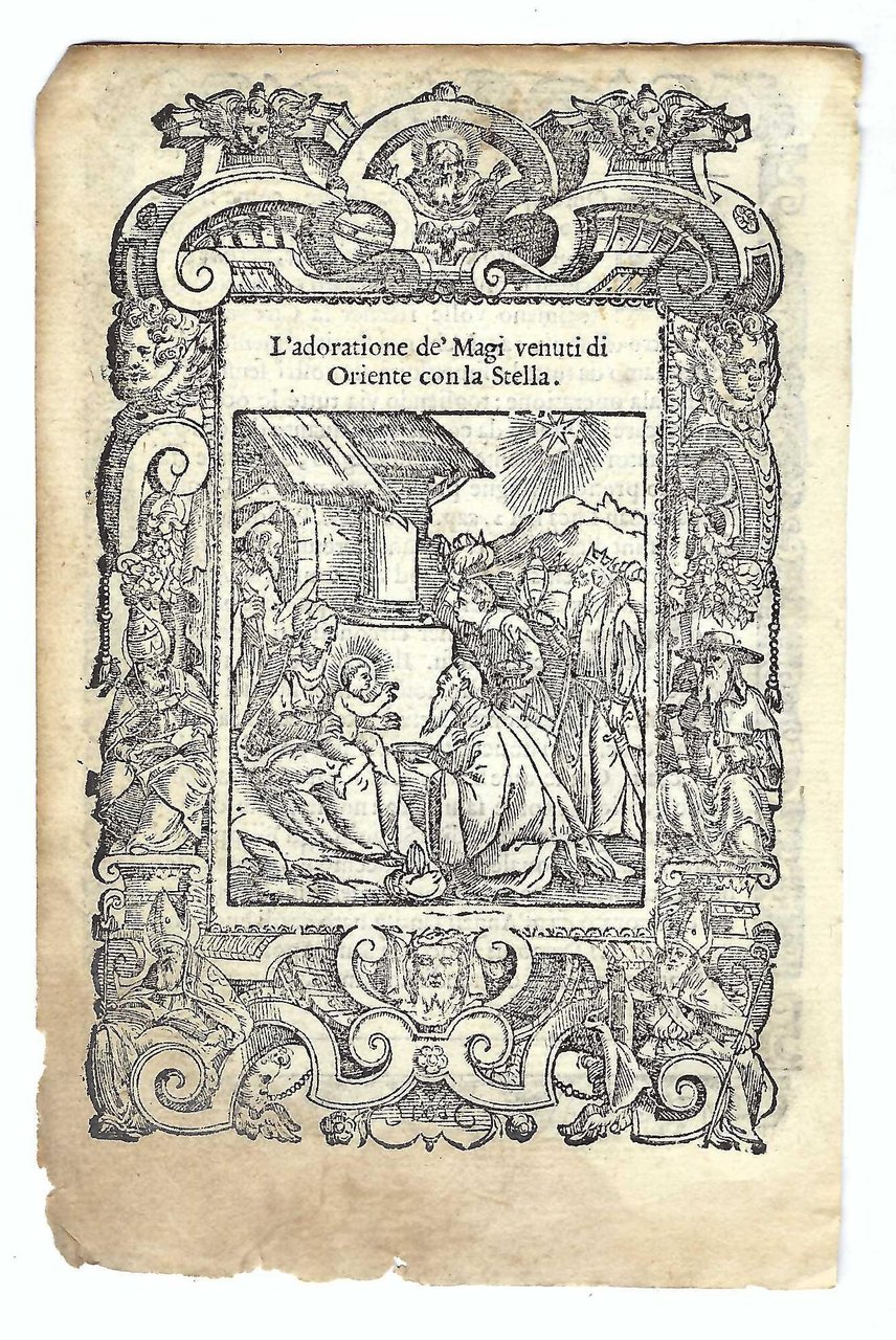 Stampa old print L'adorazione dei Magi venuti da Orinte con …