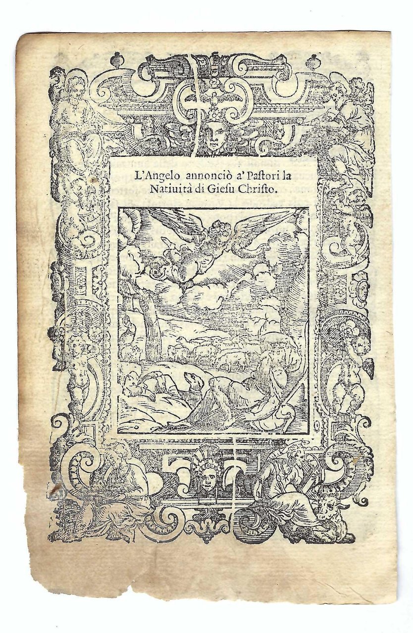 Stampa old print L'angelo annunciò ai pastori la nascita di …