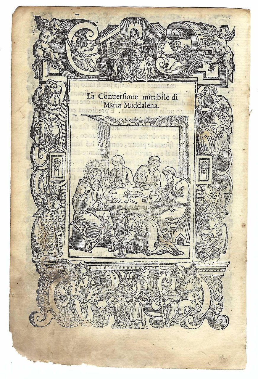 Stampa old print La conversione di Maria Maddalena A. Da …