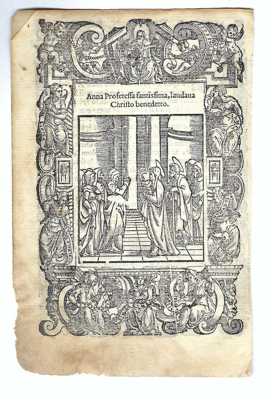 Stampa old print La profetessa Anna loda Gesù Cristo A. …