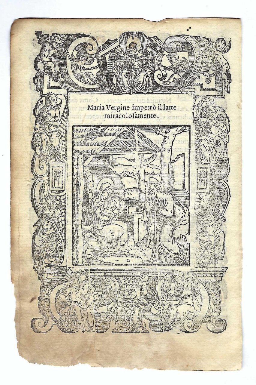 Stampa old print Maria Vergine allatta Gesù bambino A. Da …