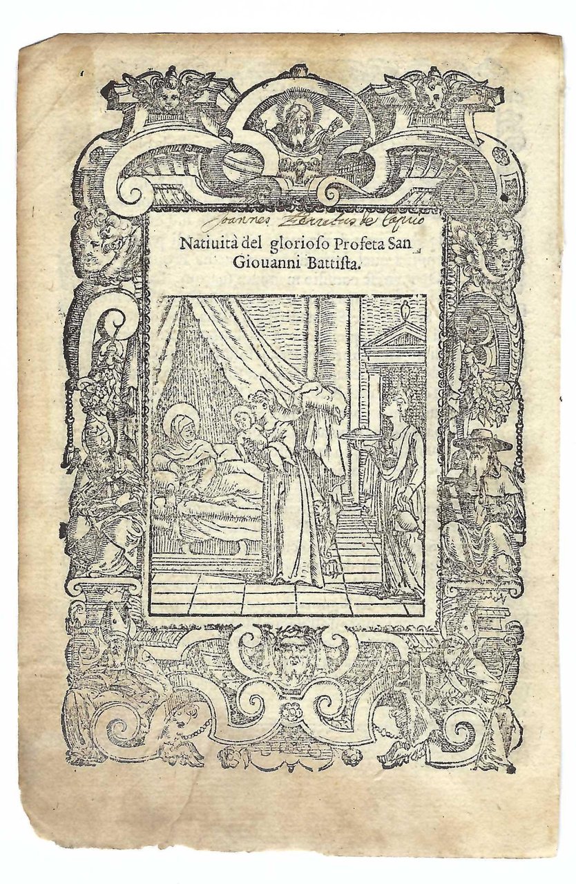 Stampa old print Nascita del profeta Giovanni Battista A. Da …