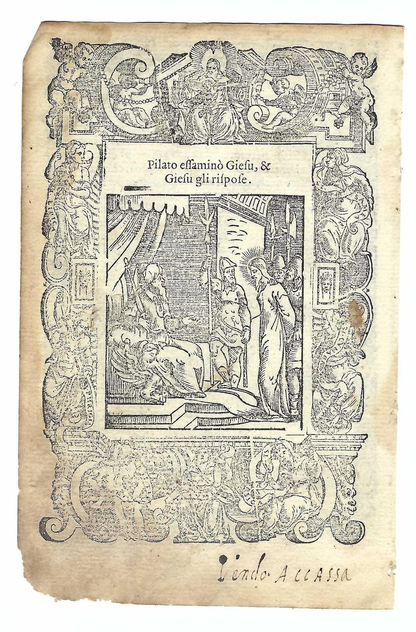 Stampa old print Pilato esaminò Gesù e Gesù gli rispose …