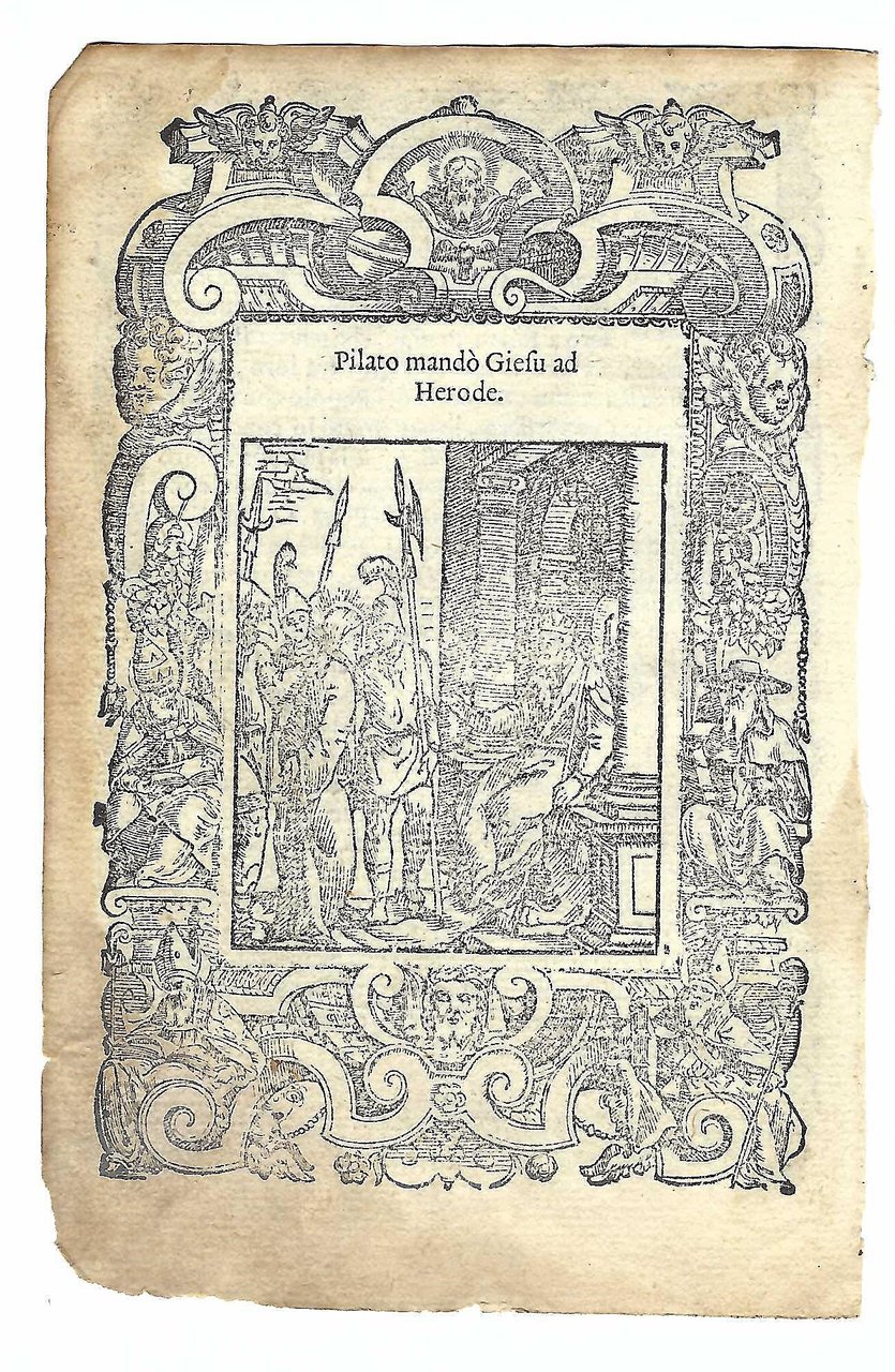 Stampa old print Pilato mandò Gesù da Erode A. Da …