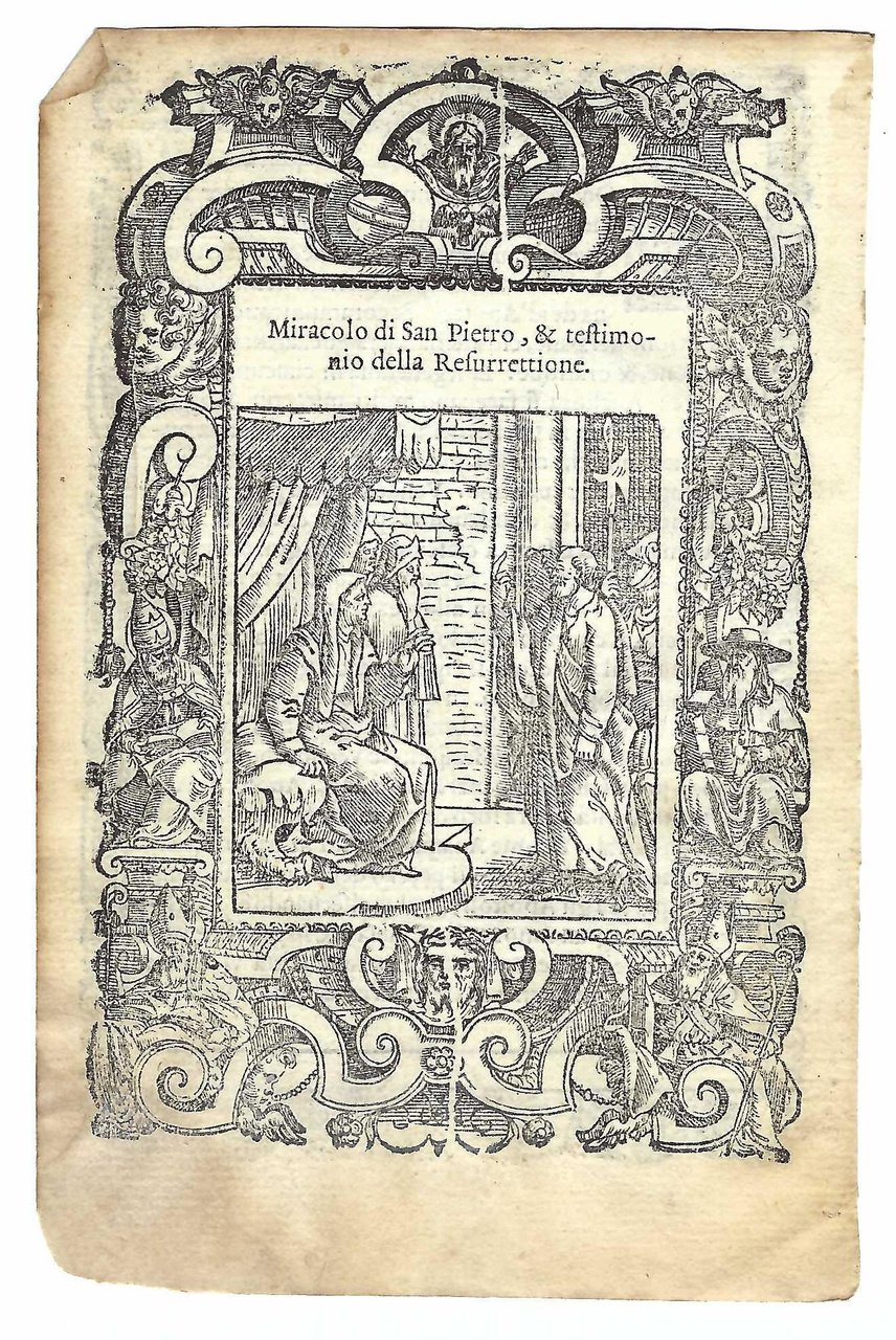 Stampa old print Primi miracoli di San Pietro A. DA …