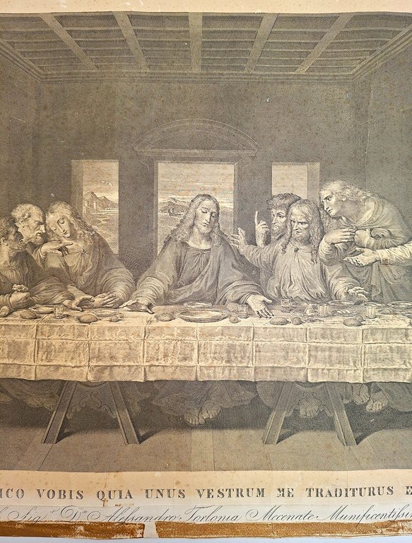 Stampa old print Ultima cena Leonardo da Vinci Giovanni Folo …