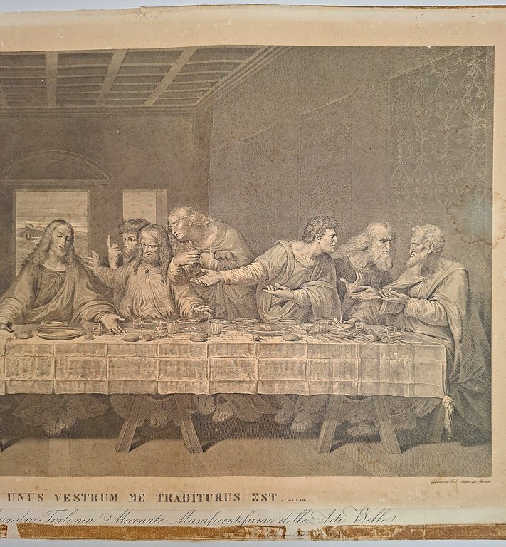 Stampa old print Ultima cena Leonardo da Vinci Giovanni Folo …
