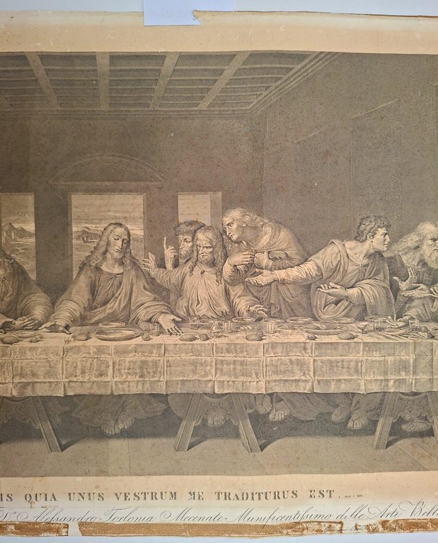 Stampa old print Ultima cena Leonardo da Vinci Giovanni Folo …
