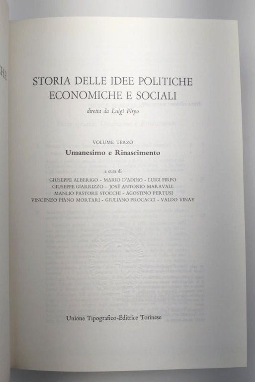 Storia delle idee politiche economiche e sociali L. Firpo UTET …