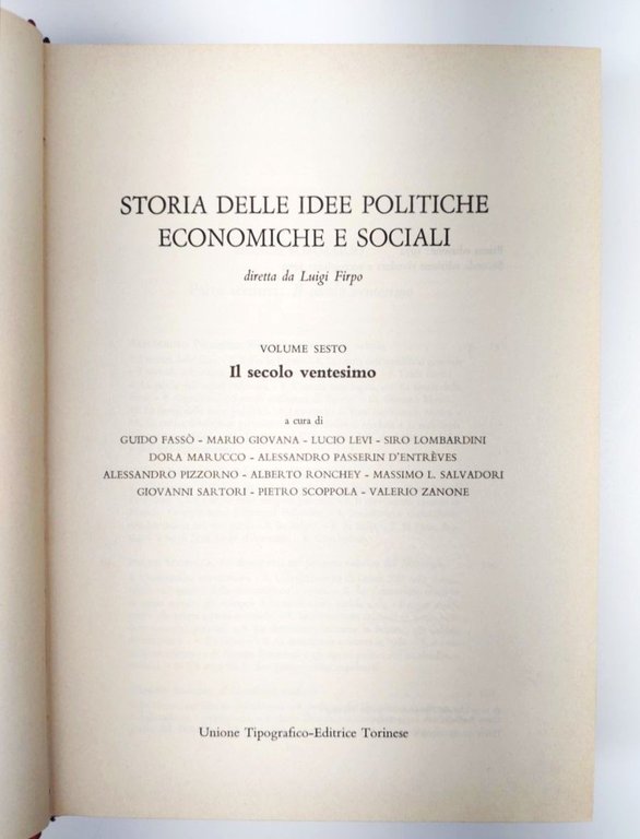 Storia delle idee politiche economiche e sociali L. Firpo UTET …