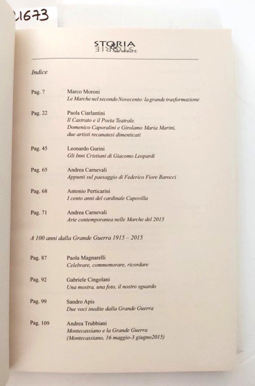 Storia & storia nelle Marche società cultura migrazioni numero 3 …