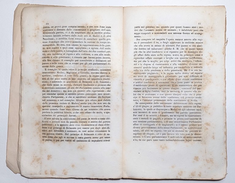 Sull'Istoria moderna del Regno di Sicilia nel memorie segrete dell'abate …