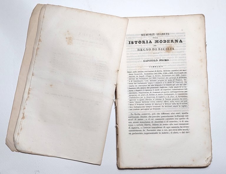 Sull'Istoria moderna del Regno di Sicilia nel memorie segrete dell'abate …