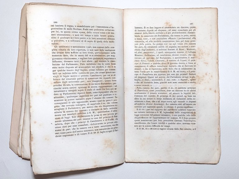 Sull'Istoria moderna del Regno di Sicilia nel memorie segrete dell'abate …