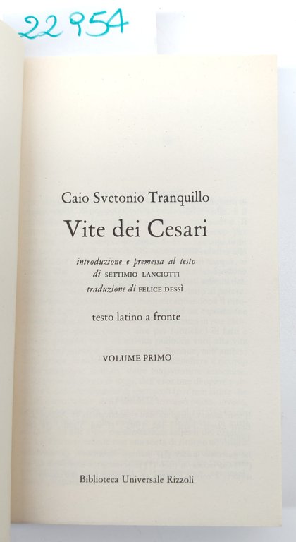 Svetonio Vite dei Cesari due volumi BUR Rizzoli 6° edizione … | Immagine Gallery 5