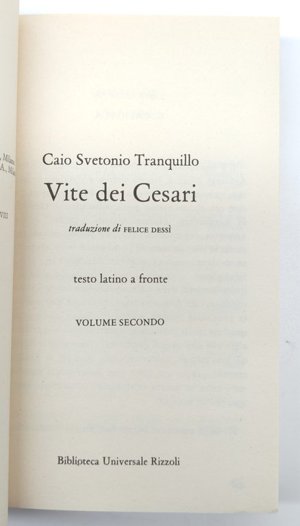 Svetonio Vite dei Cesari due volumi BUR Rizzoli 6° edizione … | Immagine Gallery 6