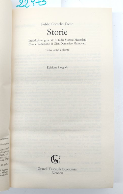 Tacito Storie Newton 1° edizione 1995 | Immagine Gallery 2