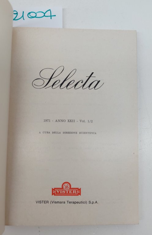 Tavole pratiche Selecta 1971 1° volume Vister